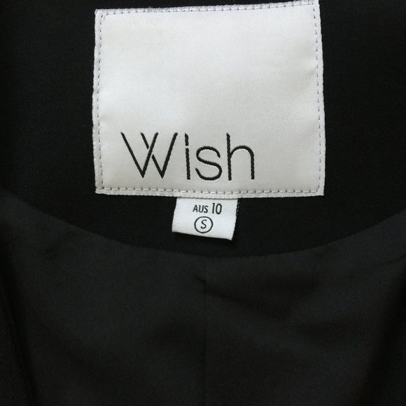 WISH Australian Label Black Olay Jacket Capelet Split Sleeves Size USA 6 AUS 10 - Picture 10 of 12